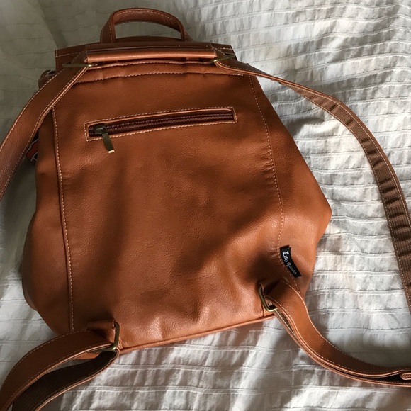 Brown Leather Convertible Backpack/Crossbody Purse - Picture 2 of 4